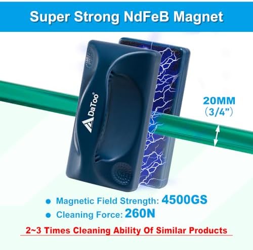 DaToo Aquarium Mini Magnetic Scrubber Scraper Small Fish Tank Cleaner Nano Glass Aquarium Cleaning Tools with Super Strong Magnet (Max)
