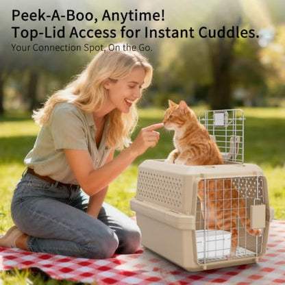RIZZARI Dog Travel Carrier Crate: Lightweight Handle Ventilated Design