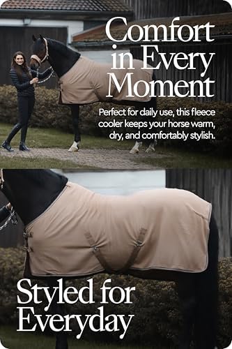 HORZE Kiel Horse Blankets for Real Horses, Fleece Horse Cooler Sheet