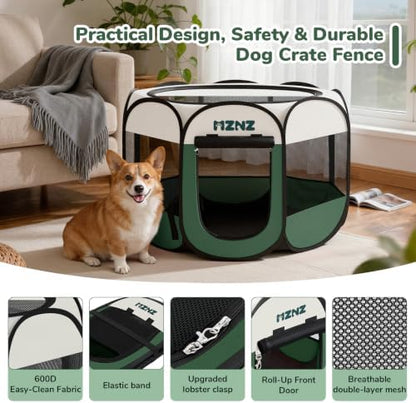 Dog Cat Small Animal Puppy Playpen Crate, Medium, Dark Green