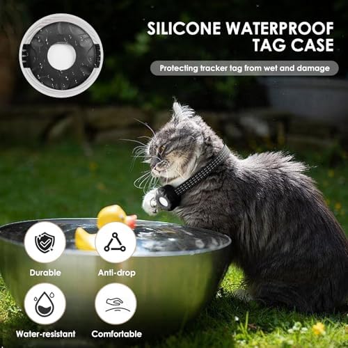 GPS Tracker for Cats-No Monthly Fee, Cat Tracker,Compatible with Apple Find My App (Only iOS), Waterproof Pet Tracker,Real-Time Cat Collar for Pets,Kids,Luggage & Assets | 367-Day Battery Life|(Black)