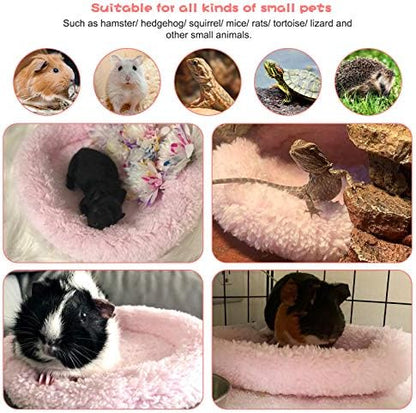BWOGUE Hamster Bed, Round Velvet Sleep Pad for Guinea Pigs and Rats, 8.7 in