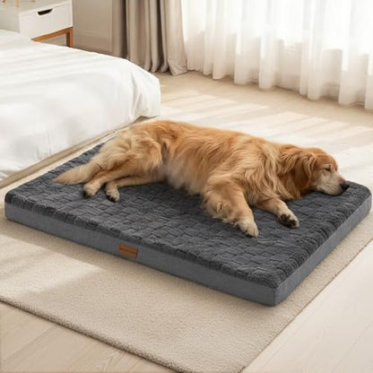 Patas Lague Orthopedic Large Dog Bed Pet Crate Mat 56''X40'' Dark Grey