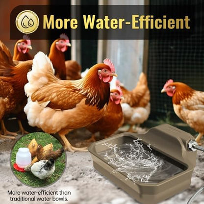 135OZ Automatic Water Dispenser for Large Dogs Patented Outdoor Dog Water Bowl Dispenser Automatic Dog Feeder Fit 3/4'' GHT Faucet Dog Waterer Include Water Hose Extra-Large Drinking Area Brown