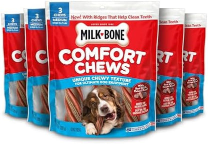 Milk-Bone Comfort Chews, Unique Chewy Texture & Real Beef, 15 Dog Chews