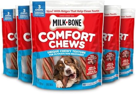 Milk-Bone Comfort Chews, Unique Chewy Texture & Real Beef, 15 Dog Chews