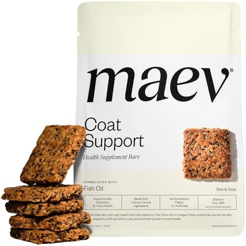 Maev Skin & Coat Supplement Bars for Dogs, with Omega-3, 30 Count