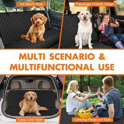 Waterproof Dog Backseat Cover for Cars, Pet Seat Protector, Carbon Black