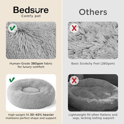 Bedsure Calming Dog Beds Large Sized Dog Donut Washable Pet Bed,36ins