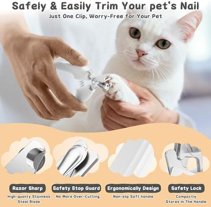 3-Piece Dogs & Cats brush for shedding - Self Cleaning Slicker Brush, Dematting Comb & Nail Clipper - Professional 3-in-1 Grooming Set for Shedding, Mats & Tangles - Easy At-Home Pet Care Tools