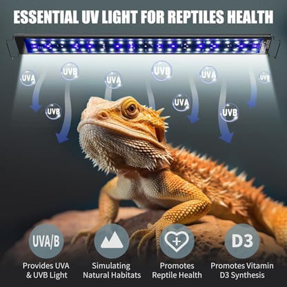 8-Inch UVA UVB Light for Reptiles with Controller, Full Spectrum