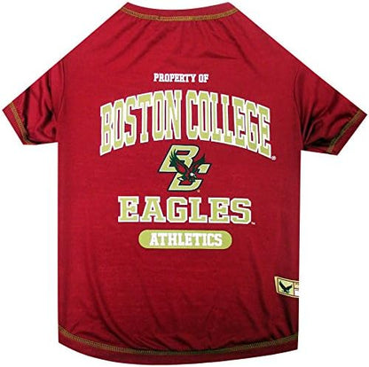 Pets First Collegiate Boston College Dog T-Shirt, Large. - Licensed Shirt for Pets Team Colored with Team Logos.- Premium Stretchable Materials for The Comfrot of Your Dog & Cat.