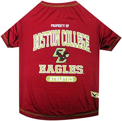 Pets First Collegiate Boston College Dog T-Shirt, Large. - Licensed Shirt for Pets Team Colored with Team Logos.- Premium Stretchable Materials for The Comfrot of Your Dog & Cat.