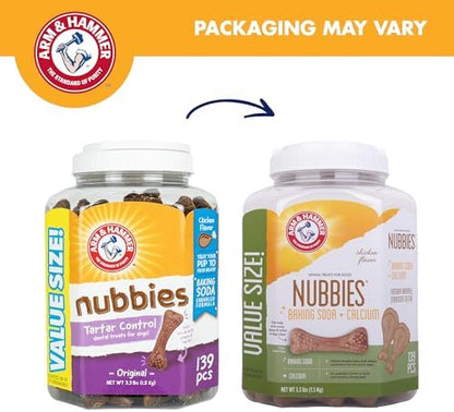Arm & Hammer Nubbies Dental Treats Value Size, Chicken Flavor, 139 Ct, 2-Pk