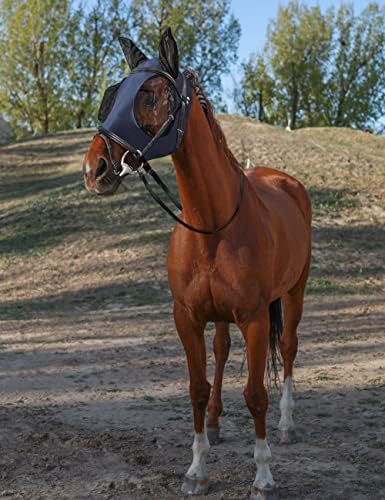 Horse Fly Mask with Ears, Fly Mask for Horses, Breathable Mesh