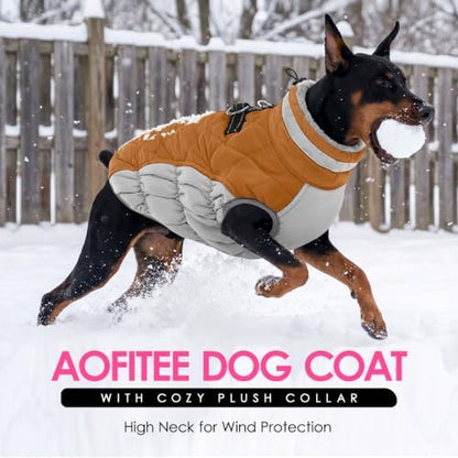 AOFITEE Dog Coats for Extra Large Dogs Warm Waterproof Dog Winter Jacket