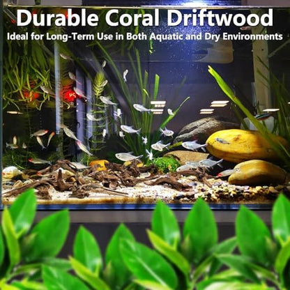 Tfwadmx Natural Small Coral Driftwood for Aquarium Decor 20 Pcs 4-6" Fish Tank Decorations Reptile Decor Assorted Driftwood Branch Reptile Tank Wood Decor