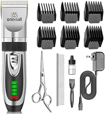 oneisall Dog Clipper for Small and Large Dogs Cats Silver