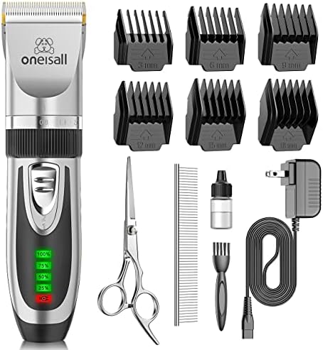 oneisall Dog Clipper for Small and Large Dogs Cats Silver