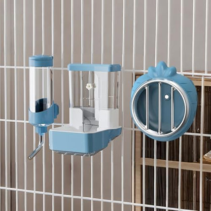 Small Animal Hay Feeder, Chew-Proof ABS Body, 304 Stainless Steel Grid Timothy Alfalfa Rack for Rabbit Bunny Guinea Pig Chinchilla Cage Hutch Crate (34oz, Orange)