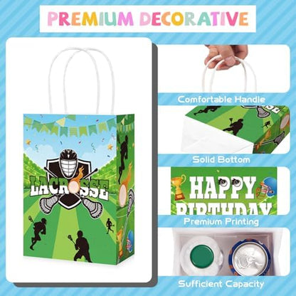 Greencian 16Pcs Lacrosse Birthday Party Favor Bags Lacrosse Goodie Bags