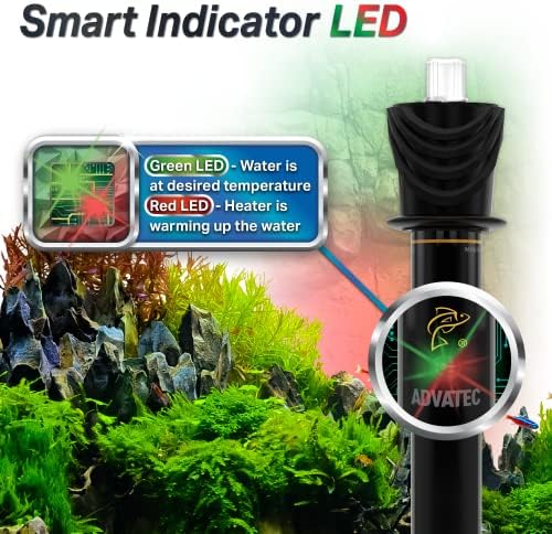 Glass Aquarium Heaters with Advanced LED Temperature Control System - for Fresh & Saltwater Aquariums (150 Watts / 25-50 Gallons)