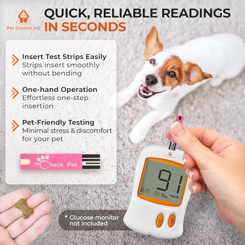50 Test Strips for Pet Control HQ Glucose Monitor - Accurate Diabetes Testing for Dogs & Cats (Compatible with Pet Control HQ Glucose Monitoring)