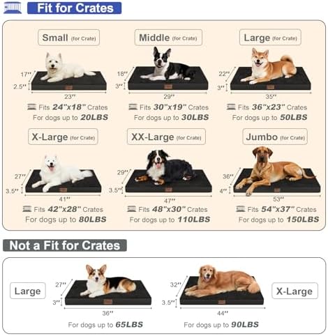 Large Waterproof Orthopedic Dog Bed with Egg Crate Foam