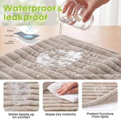 Waterproof Dog Blanket, Washable Reversible Pet Blankets, 39x57in, Camel