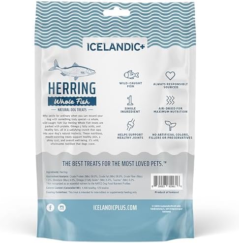 Icelandic+ Whole Fish Herring - 3oz Wild-Caught Air-Dried Dog Treats