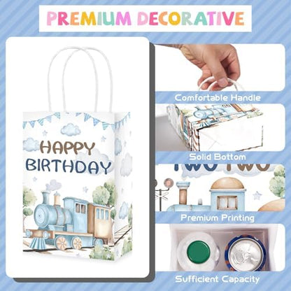 16Pcs Train 2nd Bday Party Favor Bags Chugga Chugga Two Two Goodie Bags
