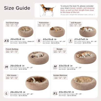 Bedsure Calming Dog Bed Medium Size Dog Donut Washable Pet Bed,30ins Copper