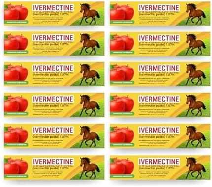 Horse Paste Gel 1.87% – Apple Flavored Oral Syringes – 6.08g Each – Adjustable Weight Markings – for Equine Use (12)