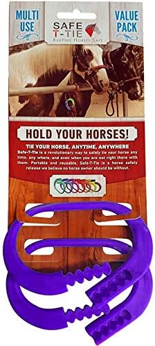 Injuries Preventing Horse Tether Tie - Portable, Versatile & Reusable Breakaway Horse Tie, Quick Release Under Heavy Pressure w/ 5 Loop Settings, Multi-Purpose Horse Clip 2 pcs Dark Purple