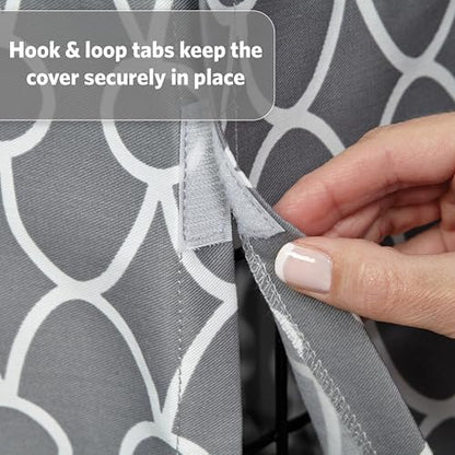 MidWest Homes for Pets XL Dog Crate Cover with Teflon Fabric Protector, Poly-Cotton Privacy Kennel Cover Fits Most 48-inch Crates, Gray Designer Print, Washable, Reduces Barking