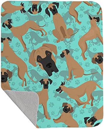 Caroline's Treasures MLM1071LQB Fawn Great Dane Quilted Blanket 50x60 Artwork Pattern Quilted Throw Blanket for Bed, Couch, Sofa, Soft and Lightweight