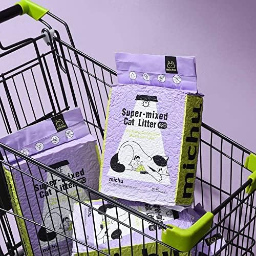 Michu Tofu Cat Litter Natural Clumping Tofu Cat Litter 5.5lb/88oz 5 Scents (Peach + Mixed, 2 Pack)
