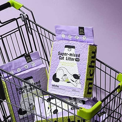 Michu Tofu Cat Litter Natural Clumping Tofu Cat Litter 5.5lb/88oz 5 Scents (Peach + Mixed, 2 Pack)