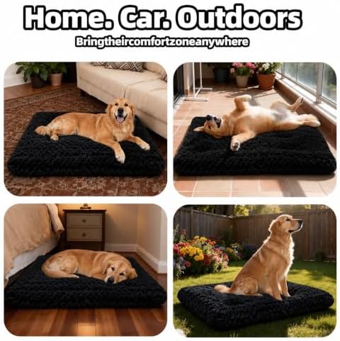 Dog Bed Large Size, Plush Washable Pet Bed Mat, Dog Crate Bed 35"x23"