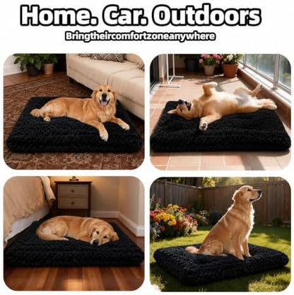 Dog Bed Large Size, Plush Washable Pet Bed Mat, Dog Crate Bed 35"x23"