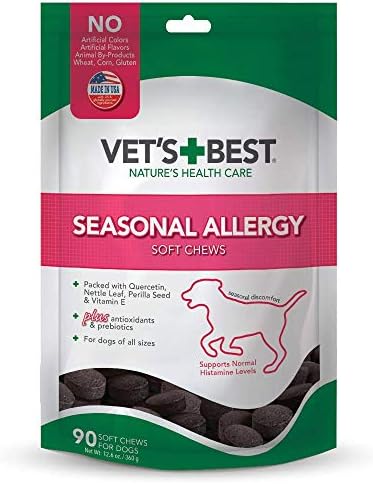 Vet's Best Seasonal Allergy Soft Chews for Dogs, Soothe Dog, 90 Day Supply