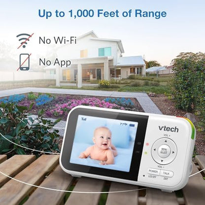 VTech VM819 Baby Monitor + BC8211 Myla the Monkey Bundle - Non-WiFi Video Monitor with 19Hr Battery, 1000ft Range & Portable Soother with Night Light & Stroller Attachment