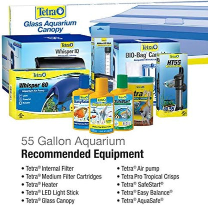 Tetra 55 Gallon Glass Aquarium, Rectangular Fish Tank