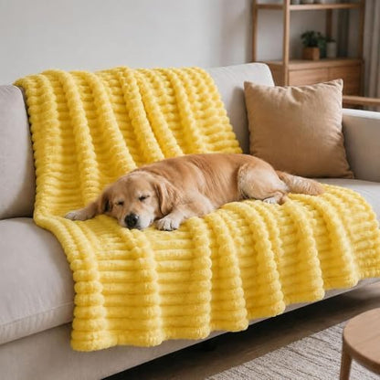 Emotional Support Blanket for Dogs, Yellow Dog Blanket (Yellow,27x39in)