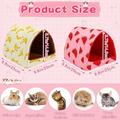 UPINS 2 Pack Guinea Pig Bed,Guinea Pig Hideout