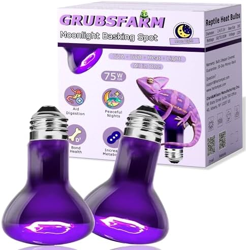 Reptile Moonlight Bulb, 75W Gentle Night Light for Terrariums
