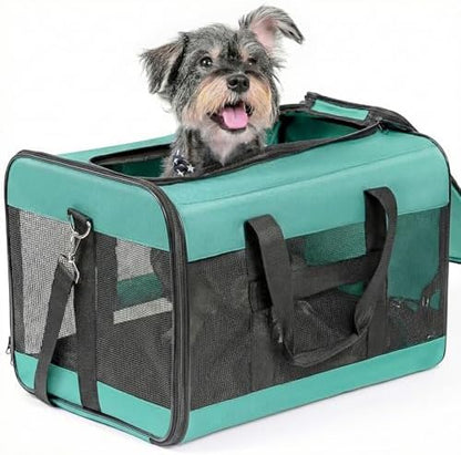 Conlun Dog Carrier Soft Sided, Large Cat Carrier up to 20 Lbs,Turq L
