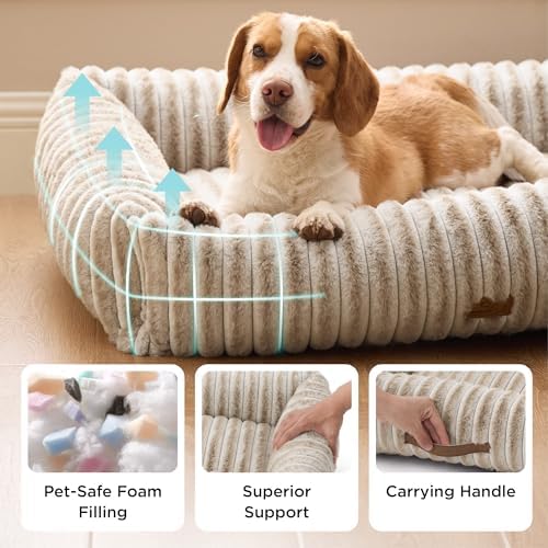 Bedsure ComfyFleece™ Dog Bed for Small Dogs & Cats Washable，20in Amphora