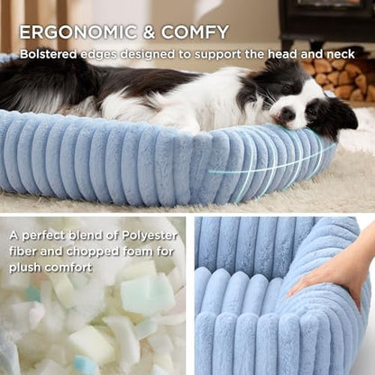 Bedsure ComfyFleece™ XL Dog Beds for Extra Large Dogs Washable，43in Blue