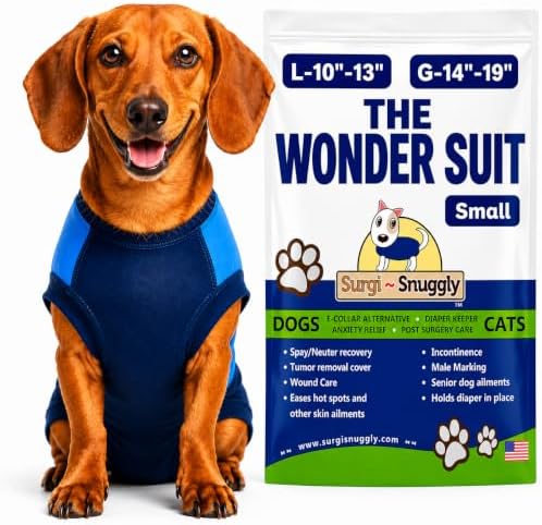 Surgi Snuggly Dog Surgery Recovery Suit, Cone Alternative, Spay/Neuter S